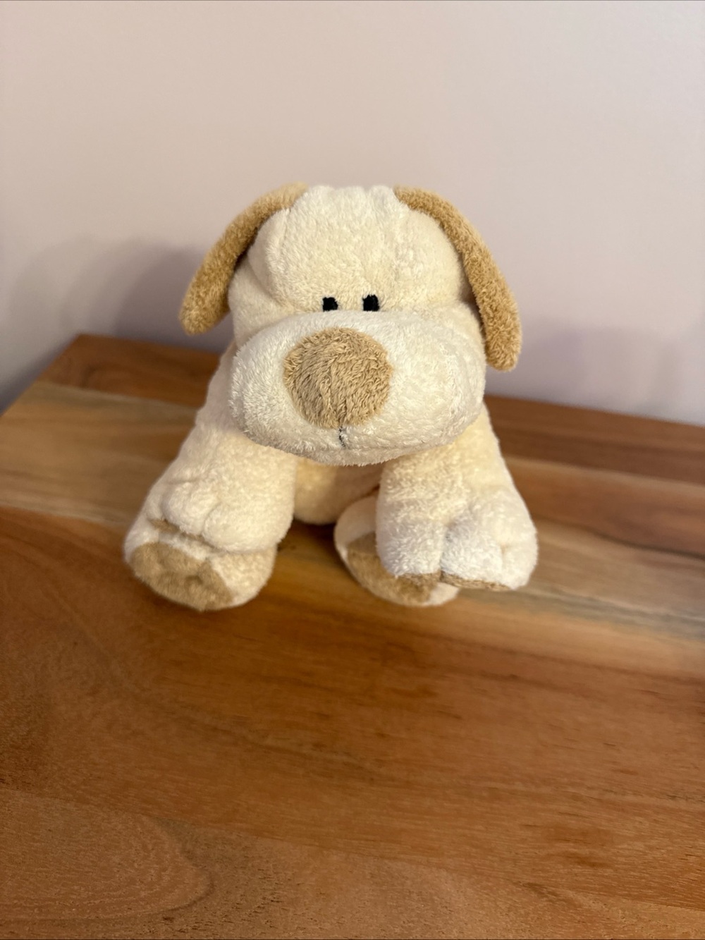 Ty Pluffies Plopper Dog Plush 9" Cream Tan Puppy TyLux 2002 Retired